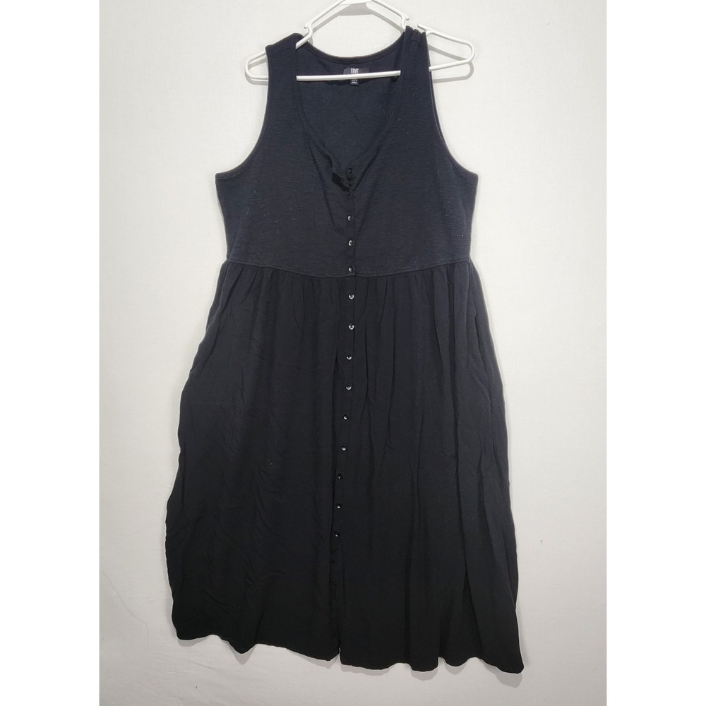 Frye Women's Relaxed Sleeveless Long Dress Black Size XXL